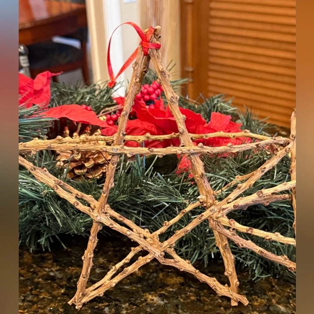 Rustic Handmade Willow Twig Stars - Set of 2